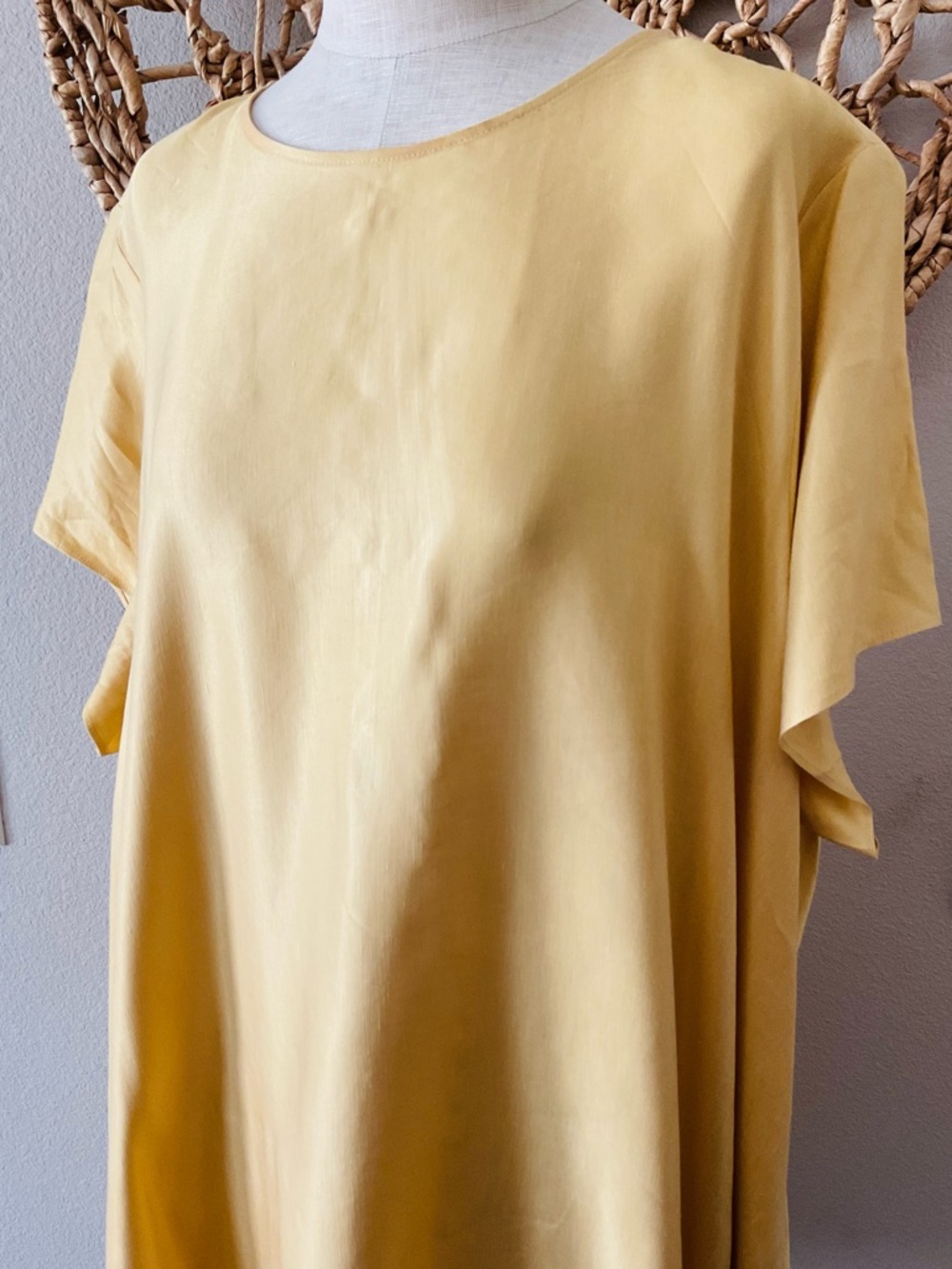 Banana Republic Yellow Linen blend Midi Dress. Never worn. Size XXL. NWOT.